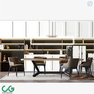 modern square table dining table chair 3d model